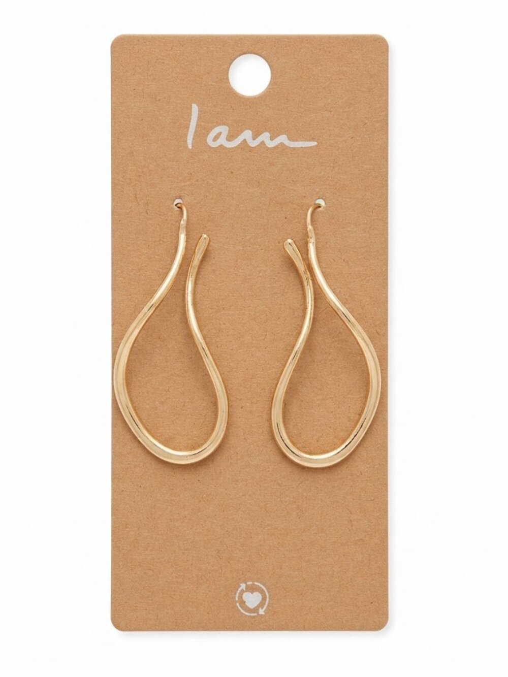 I AM Gold Twisted Fluid Wave Drop Earrings
